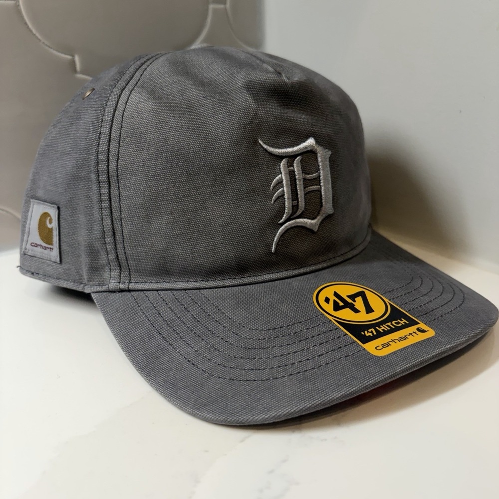 '47 Brand X Carhartt Detroit Tigers Gray Hitch Adjustable Snapback Hat